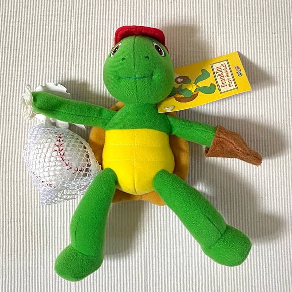 VINTAGE EDEN FRANKLIN THE TURTLE PLAYS BASEBALL PLUSH STUFFED TOY 8.5” NWT - Picture 10 of 16